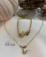 infinity butterfly gold plated set