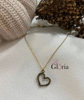 black heart gold plated necklace
