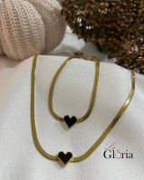 black heart gold plate snake set