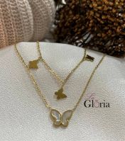 butterflies gold plated necklace