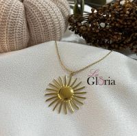 big sun gold plated necklace