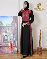 Fully embroidered satin dress