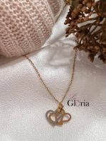 3heart gold plated necklace