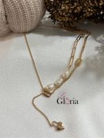 pearls gold plated necklace