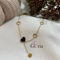 hearts gold plated necklace