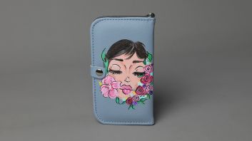 Joud - Blue Hand-drawn Phone Wallet
