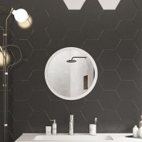 Wooden circular mirror